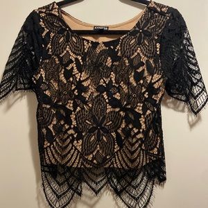 Express Black Lace Top